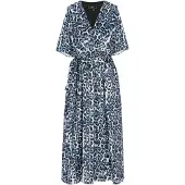 Faina Vestido 'Festive' azul ciano / preto / branco