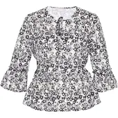 Usha Blusa preto / branco