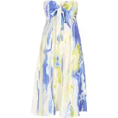 IZIA Vestido de verão 'Festival' azul / maçã / branco lã