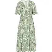 Usha Vestido brocado / kiwi / verde claro / preto