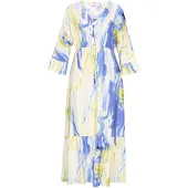 IZIA Vestido 'Festival' azul / azul escuro / amarelo / branco