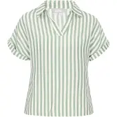Usha Blusa 'Casual' menta / branco