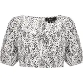 Faina Blusa 'Festive' preto / branco