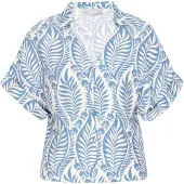 Usha Blusa azul real / branco