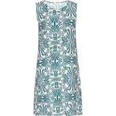 Usha Vestido de verão amarelo escuro / petróleo / branco