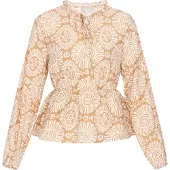 Usha Blusa camelo / branco natural