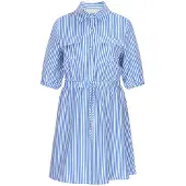 Usha Vestidos camiseiros azul / branco
