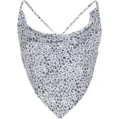 Faina Top 'Festive' azul pombo / branco