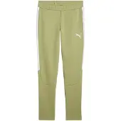 Puma Calças de desporto 'TeamEVOSTRIPE' oliveira / branco