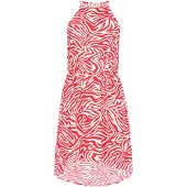 COBIE Vestido de verão vermelho-alaranjado / branco