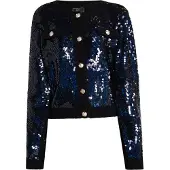 Faina Casaco de malha 'Minya' azul cobalto / preto
