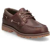 Timberland unisex para criança. TB0A2A5FEM61 Náuticos de Couro Authentic castanho (35), Marrom, Plano, Cordão, Casual, moda infantil