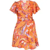 IZIA Vestido 'Festival' roxo claro / laranja / vermelho claro / branco