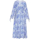 Usha Vestido azul / branco