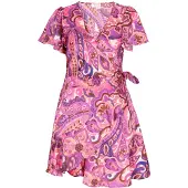 IZIA Vestido 'Festival' chocolate / roxo / azul-violeta / rosa claro
