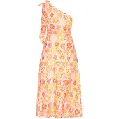IZIA Vestido de verão 'Festival' ecru / amarelo / laranja / tangerina
