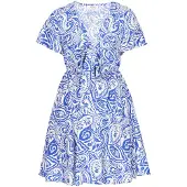 Usha Vestido azul / branco