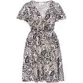 Usha Vestido 'Festival' preto / branco lã