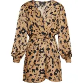 Faina Vestido camelo / preto