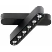 LINDBY Fita LED 48V Lumaro, preta, 6 pontos, rotativa, regulável