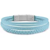 GUESS Light blue leather Bracciale Malibu JUMB01345JWSTBBT / U