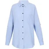 CALEY Blusa azul claro / branco