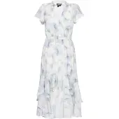 Dreimaster Vestido de verão azul pombo / branco