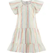 Happy girls Vestido creme / azul claro / amarelo / alperce
