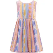 Happy girls Vestido azul claro / amarelo / rosa escurecido