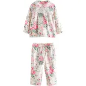 Next Pijama 'Cath Kidston' verde claro / cor-de-rosa / vermelho / branco