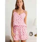 Trendyol Calções de pijama cor-de-rosa / vermelho