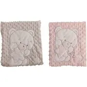 Bigbuy Fun Manta De Bebé Com Urso Bordado Duplo 100x75 Cm