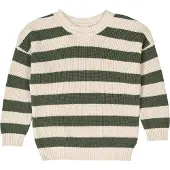 Müsli Pullover creme / verde escuro