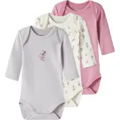 Name it Body De Manga Comprida Flower 3 Unidades