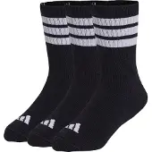 Adidas Embalagem com 3 pares de Meias de Cano Médio Amortecidas 3 Riscas para crianças