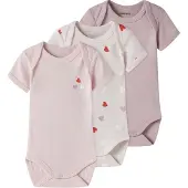 Name it Body De Manga Curta Carinaria Heart 3 Unidades