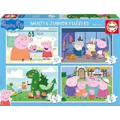 Educa Multi 4 Júnior 20-40-quebra-cabeça Peppa Pig 60-80 Peças