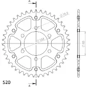 Supersprox Roda Dentada Traseira Stealth 43d Rst478x43gld