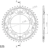 Supersprox Roda Dentada Traseira Stealth 42d Rst1792x42blu