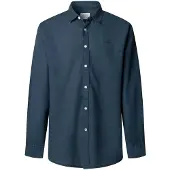 Pepe Jeans para homem. PM3091192 Camisa Payton azul-marinho (XL), Casual, Linho, Manga comprida