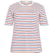 KAFFE CURVE Camisa 'Winni' creme / azul escuro / vermelho vivo