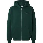 Karl kani Casaco em moletão 'Essential' verde escuro / branco
