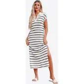 Imily Bela Vestido de malha preto / branco