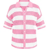 Imily Bela Casaco de malha rosa / branco