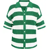 Imily Bela Casaco de malha verde / branco