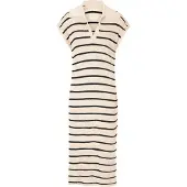 Imily Bela Vestido de malha bege / preto