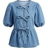 Imily Bela Blusa azul claro