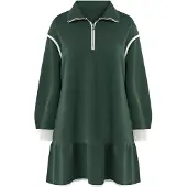 Imily Bela Vestido verde / branco