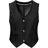 Imily Bela Colete preto denim