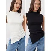 Trendyol Top preto / branco